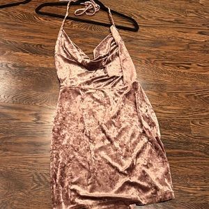 Velvet backless dress